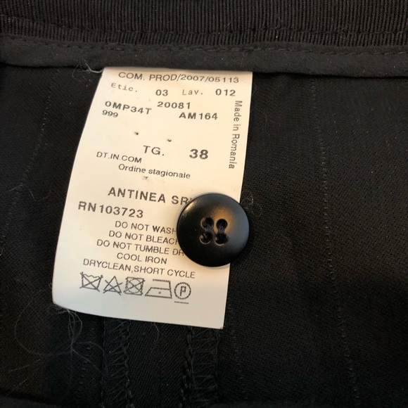 Amani Collezioni black striped wool blend trouser pants size 2 - Picture 9 of 15